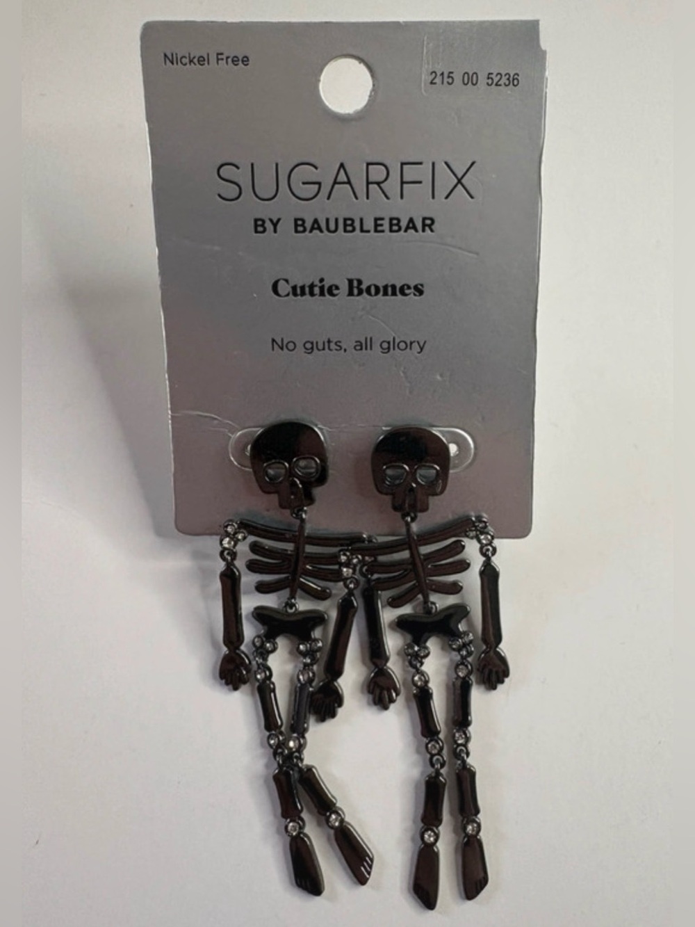 BAUBLEBAR Halloween Articulated Crystal-Studded Skeleton Spooky Earrings NEW NWT